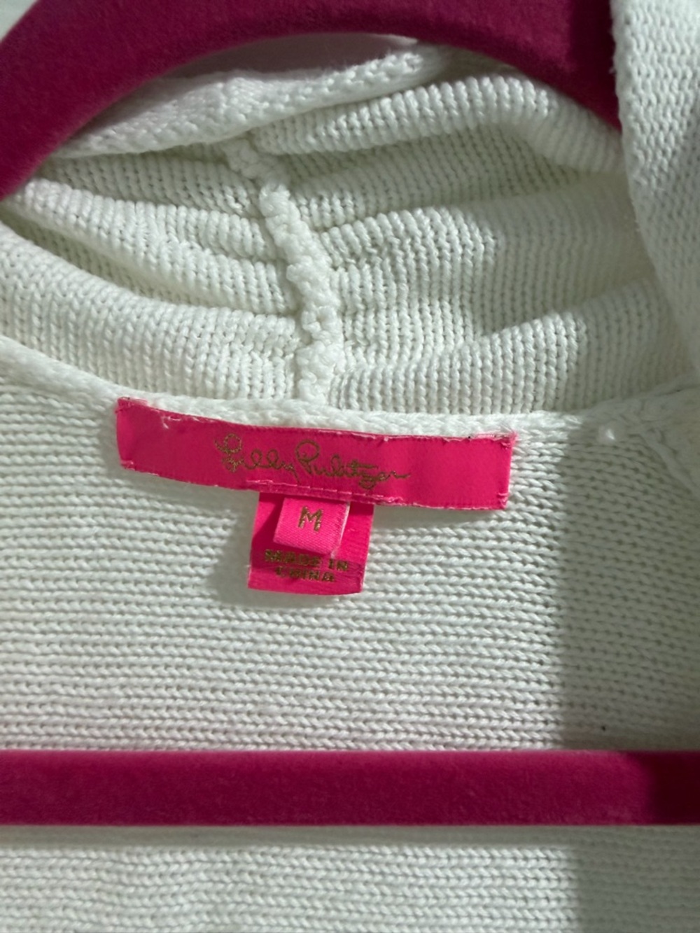 Lilly Pulitzer Tatum cardigan fringe costal Beach white sweater medium - Picture 4 of 8